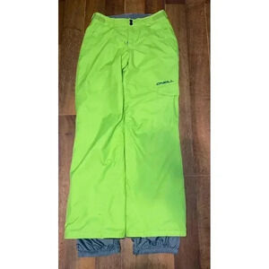 O'Neill Snowpants Womens Size 14 Lime Green Fit Storm Snow Ski Heavy Duty Lined